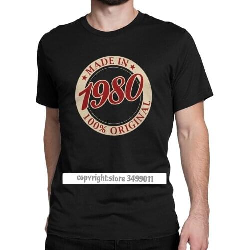 Men Born In 1980 Vintage Tshirts 40 Years Old 40th Birthday Gift Cotton Clothing Funny Crew Neck Tee Shirt Tee Shirts
