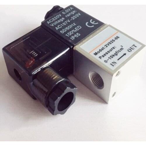 1Pcs 2V025-06 DC 12V/24, AC 110V 220V 1/8" BSP 2 Position 2 Way Solenoid Valve IP65 Normally Closed