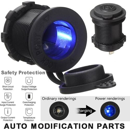 12V/24V Car Boat Cigarette Lighter Socket Power Adapter Outlet Rubber Cover Waterproof And dustproof Protect Internal Circuit