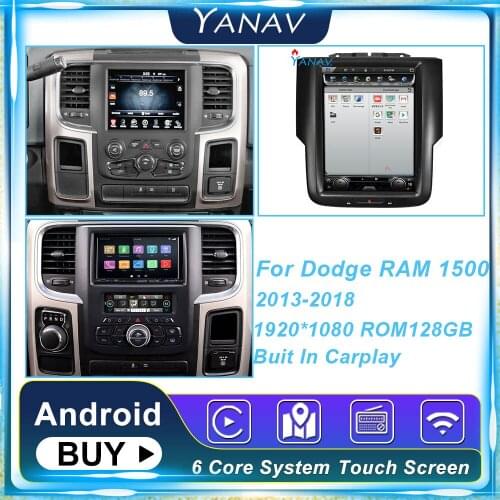 128GB For Dodge RAM 1500 2013 2015 2016 Android 9 2Din GPS Navigation Tesla screen Car Radio Car Multimedia Auto Radio Headunit