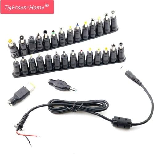 31pcs Universal Laptop DC Power Supply Adapter Connector Plug DC AC Jack Charger Connectors Laptop Power Adapter Conversion Head