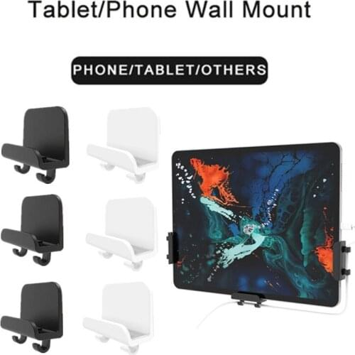 3x Universal Cellphone Tablet Holder Wall Mount stand for iPad iPhone support Storage cables and home Hook hanger