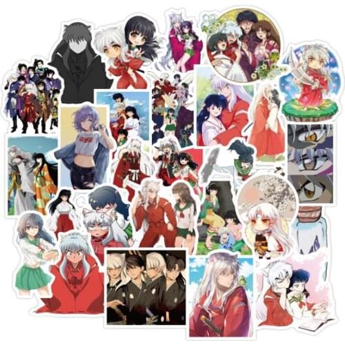 50pcs/set Cartoon Anime Inuyasha Sticker Waterproof Suitcase DIY Laptop Guitar Skateboard Toy Lovely Sticker Cosplay Accessories