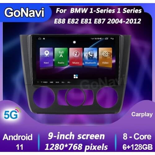 GoNavi Android 11 Car Radio For BMW 1 Series E88 E82 E81 E87 Manual Central Multimedi Gps bluetooth Dvd Navigation 5G 2004-2012
