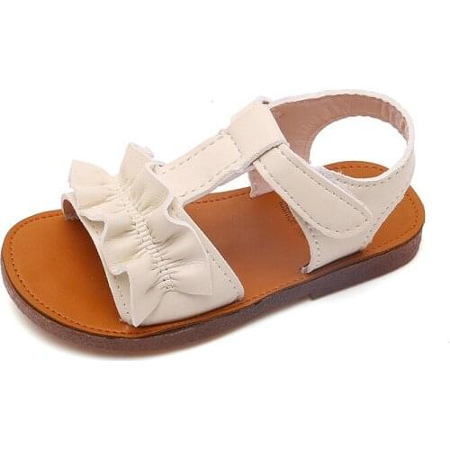 CMSOLO Girls Sandals Summer Black Pink Shoes For Kids Princess Girls Sandals Cute Flat Child Infant Beach Shoe 2021 New Hot Sale