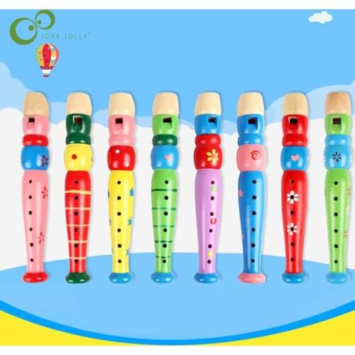 1PC Colorful Wooden Trumpet Buglet Hooter Bugle Musical Instrument Educational Toy Gift For Kids Children Funny Piccolo ZXH