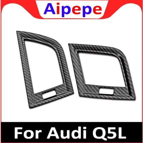 For Audi Q5 2018 2019 ABS Car Styling Matte / Carbon Fiber Style Front Air Conditioning AC Outlet Vent Cover Trim 2 Pcs