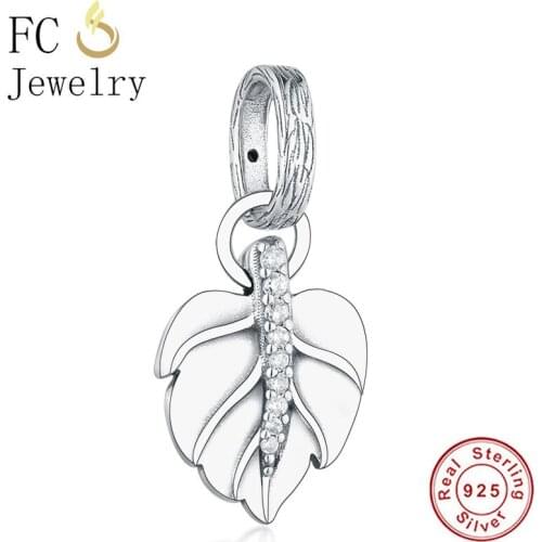 FC Jewelry Fit Original Brand Charm Bracelet 925 Silver Magic Leaf Pendant Bead For Making Women Berloque New Arrival Autumn