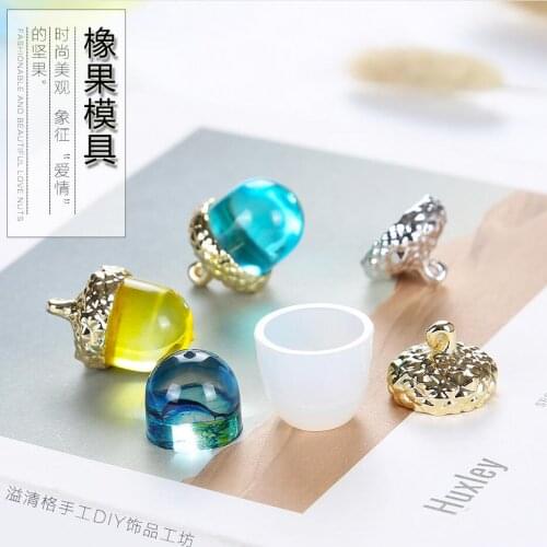 2019 Transparent Silicone Mould necklace pendant lanugo mold Resin Decorative Craft DIY Acorn Type epoxy resin molds for jewelry