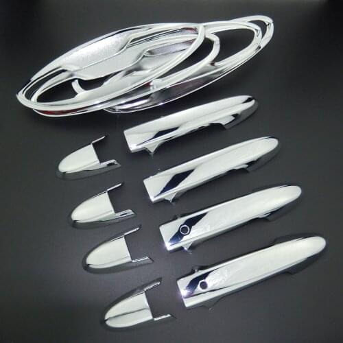 For Honda Fit Jazz 2014-2017 GK5 ABS Chrome Door Handle Cover Trim & Door Bowl Cover Car Styling 2015 2016