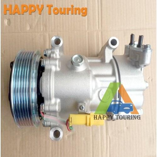 For SD6V12 Air conditioning compressor PEUGEOT 206 307 CITROEN C2 C3 BERLINGO 9655191680 9671456680 6453XJ 6453QG 6453QE 6453QH