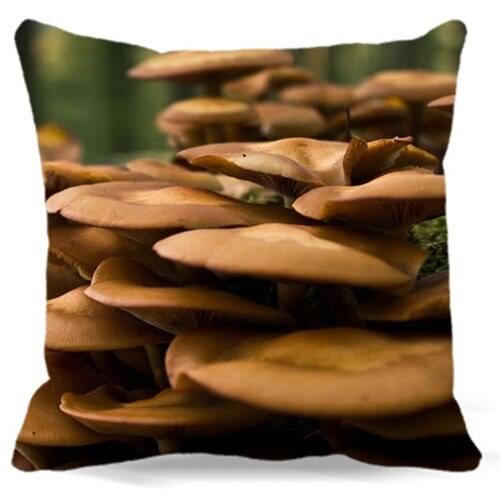 Brown Glossy ganoderma Vegetables Home Textile bedding square pillow cover cotton polyester for home hotel car sofa decoration