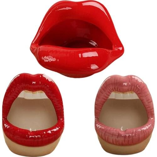 Creative Ceramic Red Lips Ashtray Home Decoration Ashtray Lips Ashtray Boyfriend Gift for Women