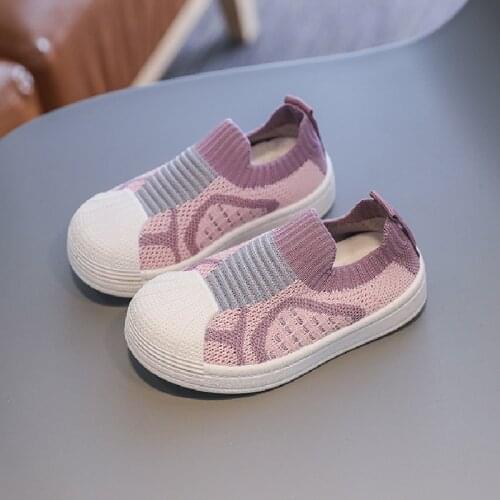 2021 Children Casual Shoes Fashion Toddler Infant Kids Baby Girls Boys Knitted Mesh Soft Sole Sport Shoes Sneakers Anti-Slip