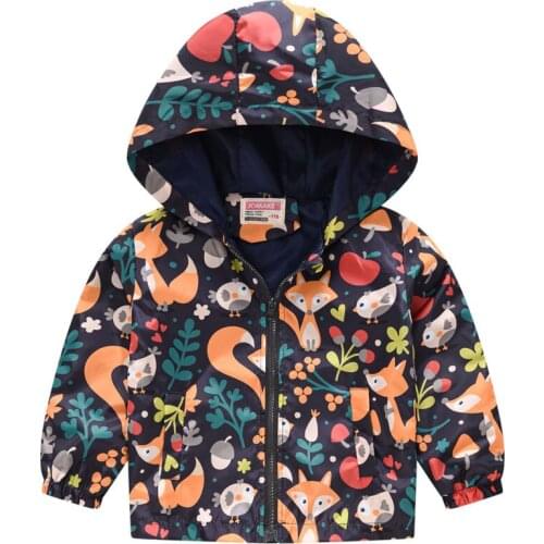 Kids Clothing Jackets Boys Spring Autumn Toddler Childrens Clothing Hooded Printed Thin Jacket For Girls Coat Outwear Baby Tops