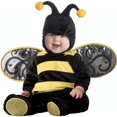 Baby Boys Girls Insect Bee Cartoon Animals Cosplay Costumes Kid Christmas Halloween Jumpsuit Newborn Infant Photography Prop