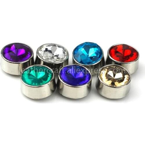 10pcs Metal Crystal Clear Synthetic Rhinestone Rivets Nail Studs Leather Crafts Bag Garments Phone Case Decor Accessories Parts