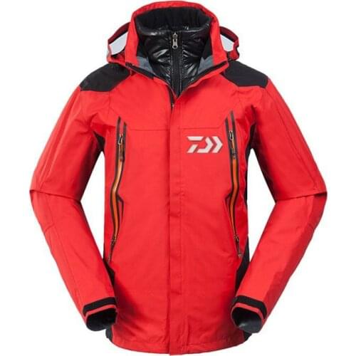 2019 Outdoor DAIWA Waterproof Fishing Jacket Men Thick Warm Fishing Down Coat Autumn Winter Fishing Hiking Clothing Uv Shirt