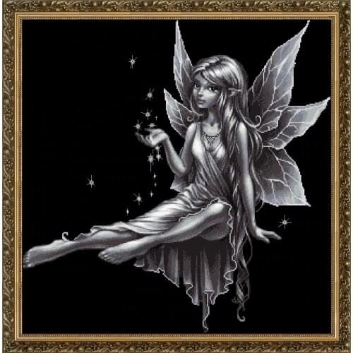 Top Quality Beautiful Lovely Counted Cross Stitch Kit Angel Fairy At Night In the Dark