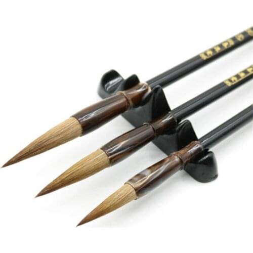 Chinese Calligraphy Brush set Chinese Painting Wolf Hair Brush Set Weasel Hair Hair Brushes for Regular Script Writing 3 Pcs
