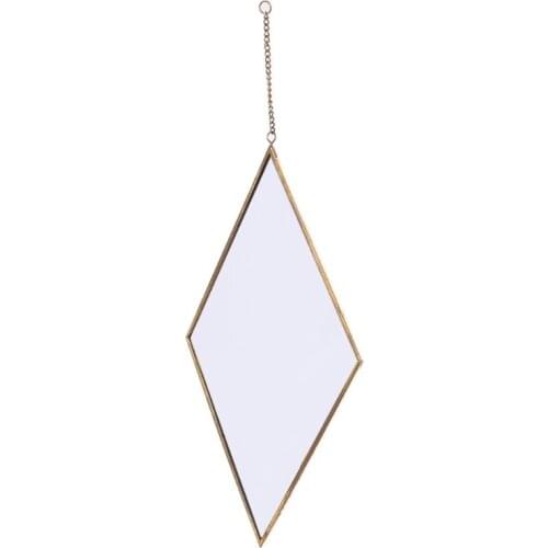 Rhombus Wall Hanging Mirror Gold Dressing Table Makeup Mirrors Bedroom Decor