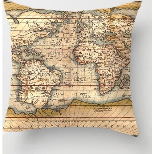 Old World Map Throw Pillow Case Decorative Cushion Cover Pillowcase Customize Personalize Gift By LVSURE For Car Sofa Seat
