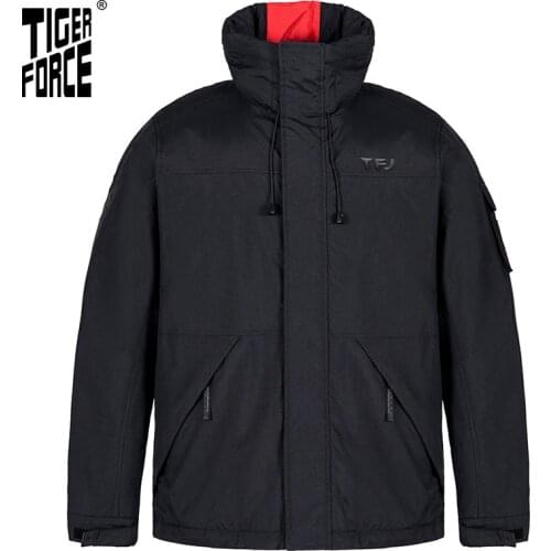 TIGER FORCE 2021 New Arrival Spring Jacket Men Fashionable Zipper High Quality Outdoor Cotton Coat Men Spring Parka Autumn 50612