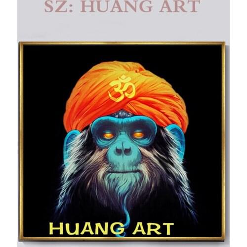 Hand-painted colors lovely Animal oil painting monkey paintings adornment bedroom club sofa products sell like hot cakes
