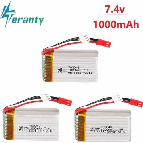Original 1000mah 7.4v Lipo Battery For MJXRC X600 U829A U829X X600 F46 X601H JXD391 FT007 RC toys Battery 7.4V battery 703048