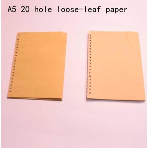 Binder notebook paper a5 20-holes loose-leaf paper school blank 100g kraft paper refill 50 sheets Inner Page Diary Weekly