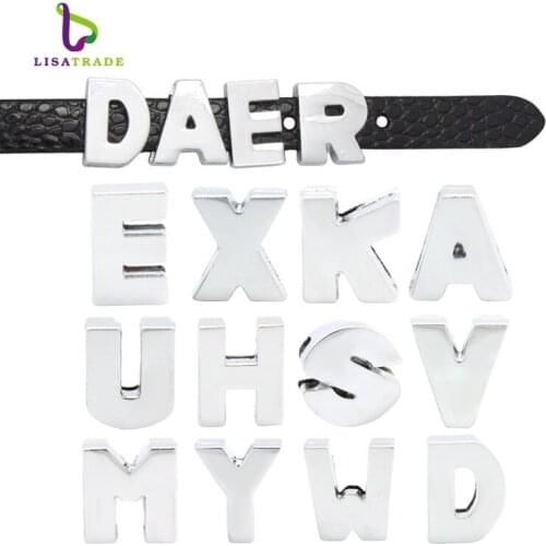130PCS 8MM Slide Letters charms DIY New fashion jewelry Fit Wristband bracelet Pet Collar Name LSSL09*130