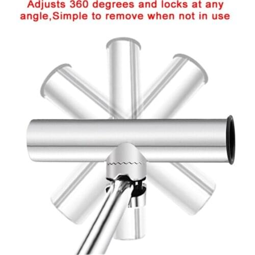 Rail Mount Stainless Steel 316 Fishing Rod Holder for Boat Canoe with Clamp on 3/4 to 1-1/4 Inch Marine Boat Hardware