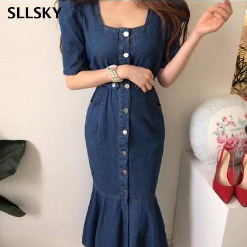 Модные джинсовые платья SLLSKY China At AliExpress