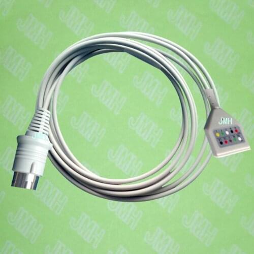 Compatible with Nihon Kohden ECG Machine the 8pin DIN 5 lead trunk cable, IEC and AHA label including