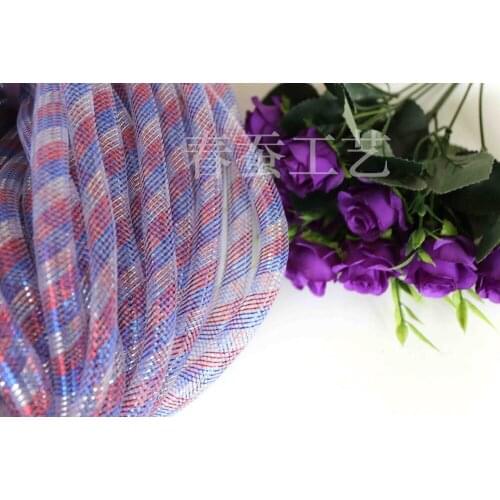 Free Shipping 16mm Red&Blue&White Tubular Tube Crin Holiday Hearwear Braid Trimming 30 yard/lot