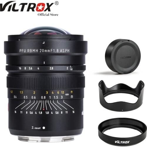 Viltrox 20mm F1.8 Ultra Wide Angle Lens Fisheye Lens Full Frame Fixed Prime Lens for Nikon Z Mount Sony E Mount Camera Lens