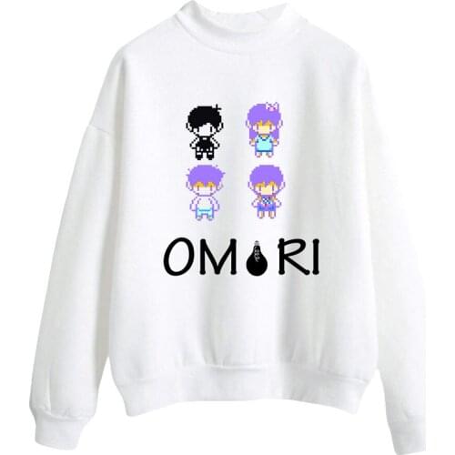 WAWNI Omori Turtlenecks Casual Tops Thin Sweatshirt Hip Hop Sweatshirt Hot Pullover Men Womens Sweatshirts 2021 Round Neck