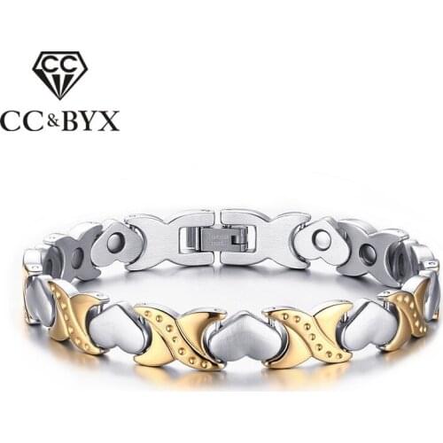 CC Heart Bracelets For Women Magnet Accessories Stainless Titanium Steel Bangles Armband Mannen Bracelet Drop Shipping SBRM-015