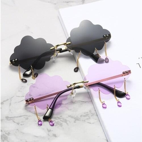 Women Sunglasses Personalized Rimless Sunglasses For Women Vintage Retro Glasses Female Unisex Steampunk Cloud Style