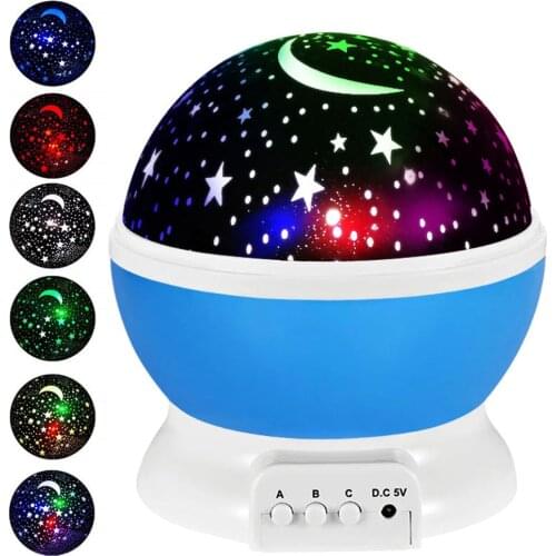 Star Projector Lamp Children Bedroom LED Night Light Christmas Home Decoration Rotating Starry Night Light Christmas Light