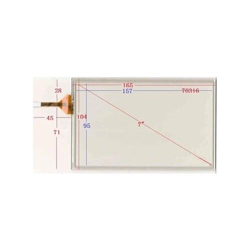 070316 new 7 inch thickening glass standard touch screen 165*104 mm