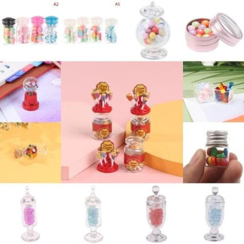 1Set Miniature Lollipops Candy Candy Jar For Doll House Furniture Toys Accessories