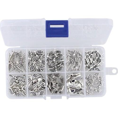100Pcs Assorted 10 Styles Vintage Angel Charms Beads Handmade DIY Bracelet Pendant Neacklace Clips Jewelry Findings Accessories