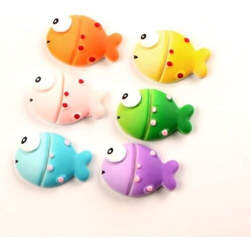 20Pcs Mixed Resin Ugliness Fish Decoration Crafts Flatback Cabochon Kawaii DIY Embellishments For Scrapbooking Accessories
