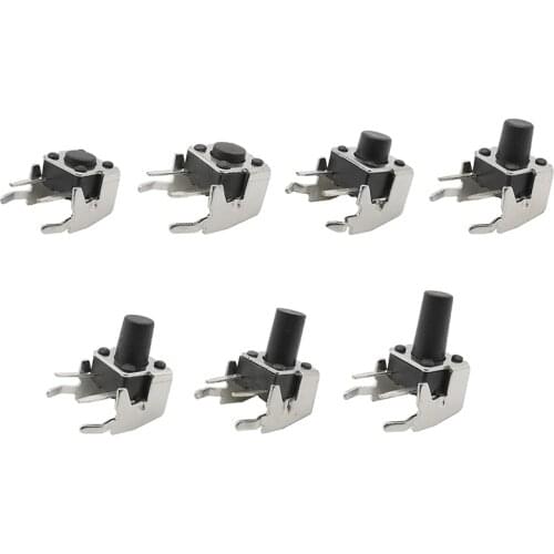 20Pcs/Lot Stent Tact Push Button Switch 4-Pin Right Angle 6*6*7/7.5/8/9/10mm PCB Momentary Tactile Push Button Self-reset Switch