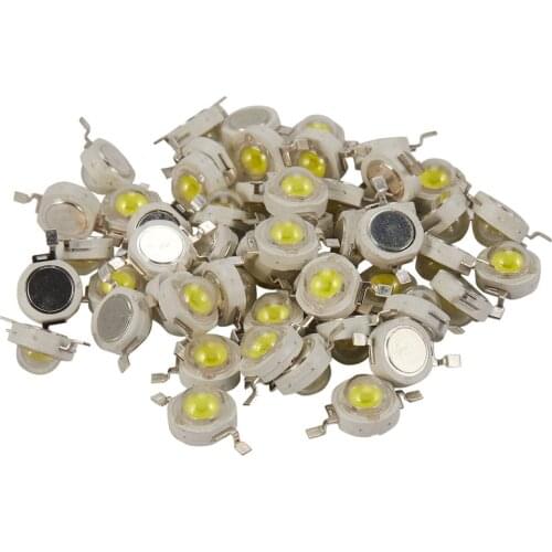50Pcs 1W Diode High Power Cool White Led Beads 1 Watt Lamp Chip 3V-3.4V Retail