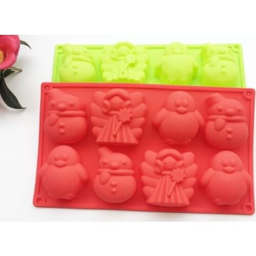 Baking 8 even cake mold utensils butterfly princess snowman penguin jelly pudding handmade soap tool