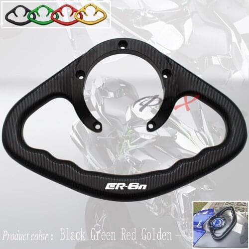 Motorcycle Accessories CNC Passenger Handgrips Hand Grip Tank Grab Bar Handles Armrest Black For KAWASAKI ER-6N ER-6F 2006-2014