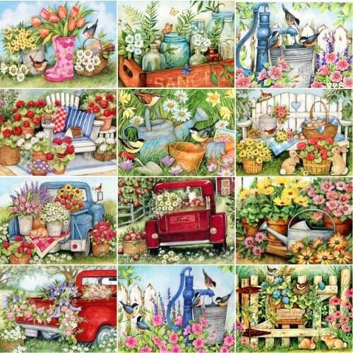 5D Diy Diamond Painting Flower Bird Spring Landscape Cross Stitch Kit Full Drill Embroidery Mosaic Art Wall Picture Home Decor