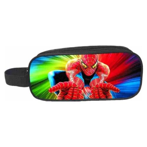 Disney Spiderman Pencil Case Cosmetic Bag Makeup Zipper School Supplies Cosmetic Case Teens Hip Hop